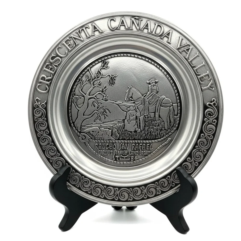 Wilton Pewter Plate Crescenta Canada Valley Rancho San Rafael 1975‎ Vintage